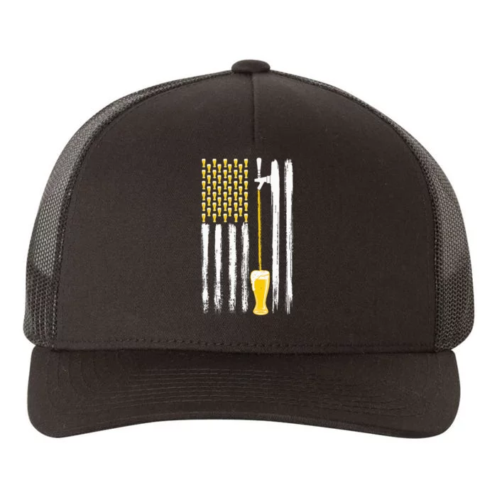 Craft Beer American Flag Usa 4th July Alcohol Brew Yupoong Adult 5-Panel Trucker Hat