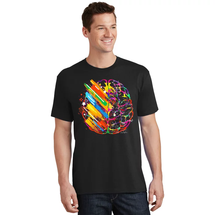 Colorful Brain Artwork Teacher Artist for Painter Student T-Shirt