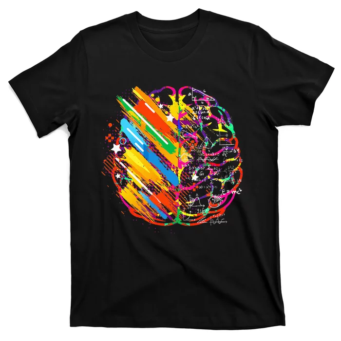 Colorful Brain Artwork Teacher Artist for Painter Student T-Shirt