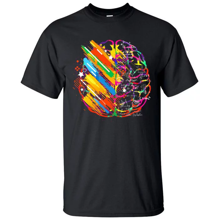 Colorful Brain Artwork Teacher Artist for Painter Student Tall T-Shirt