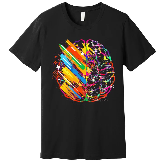 Colorful Brain Artwork Teacher Artist for Painter Student Premium T-Shirt