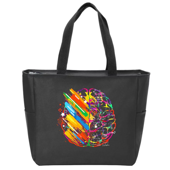 Colorful Brain Artwork Teacher Artist for Painter Student Zip Tote Bag