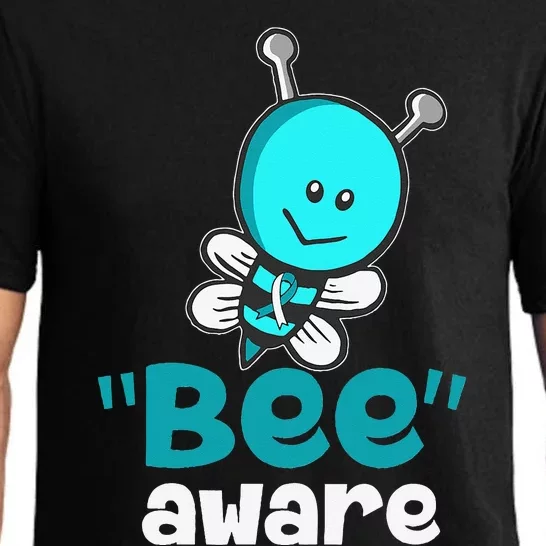 Cute Bee Aware Cervical Cancer Awareness Ribbon Gifts Pajama Set