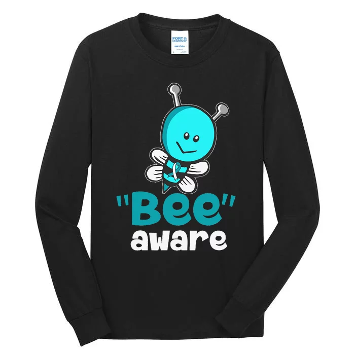 Cute Bee Aware Cervical Cancer Awareness Ribbon Gifts Tall Long Sleeve T-Shirt