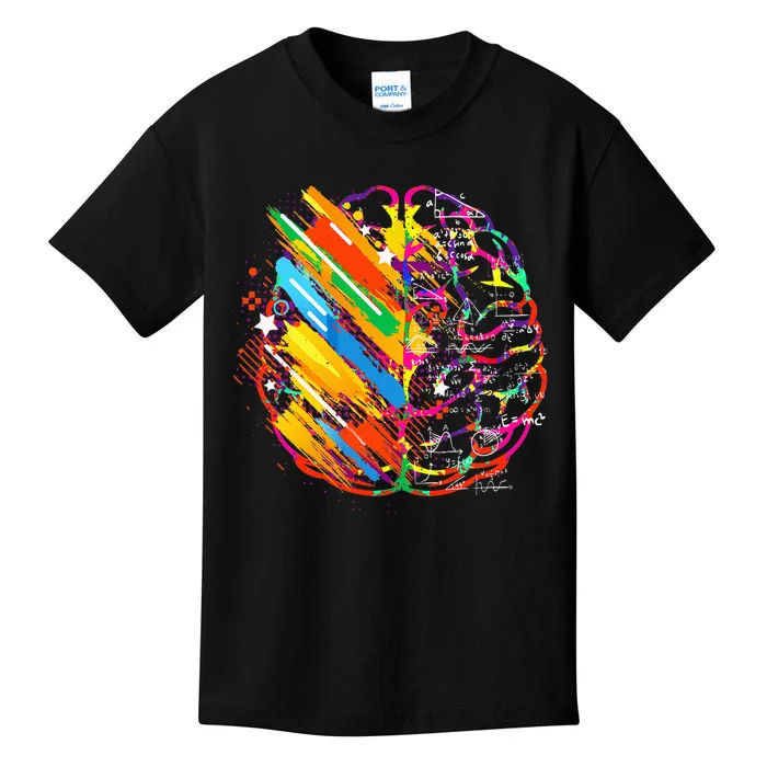 Colorful Brain Art Teacher Artist Painter Student Kids T-Shirt