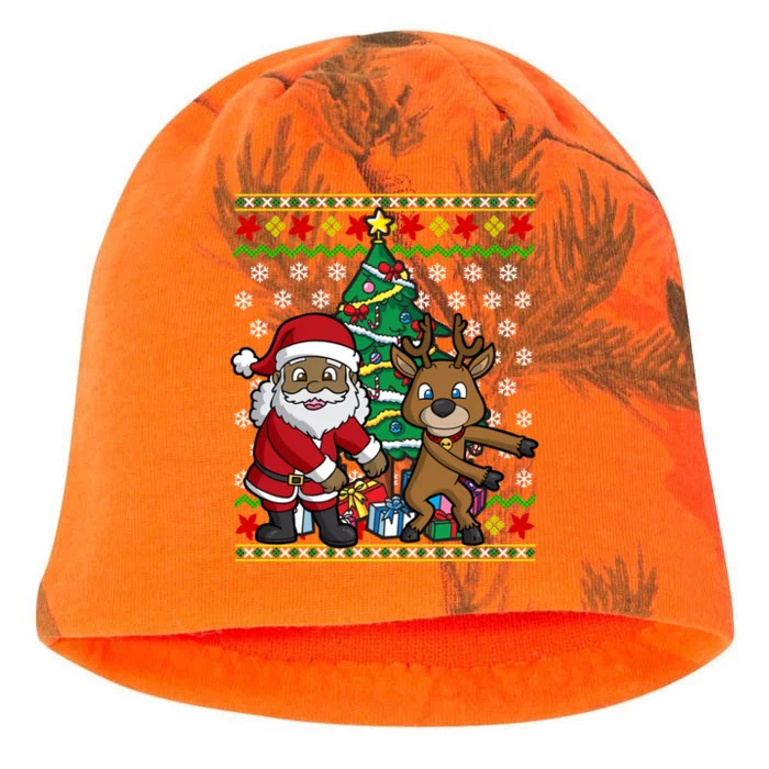 Christmas Black African American Santa Claus Boys Girls Cool Gift Kati - Camo Knit Beanie