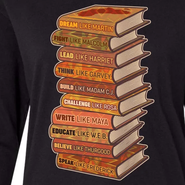 Celebrate Black African American History Figures Books Womens Cotton Relaxed Long Sleeve T-Shirt