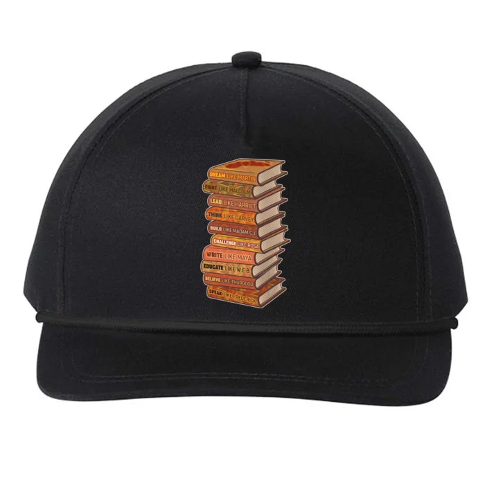 Celebrate Black African American History Figures Books Snapback Five-Panel Rope Hat