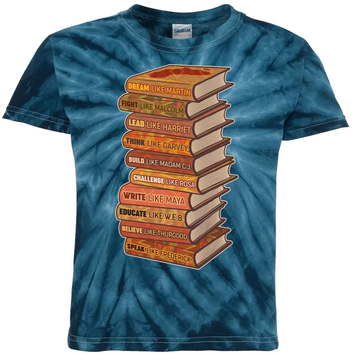 Celebrate Black African American History Figures Books Kids Tie-Dye T-Shirt