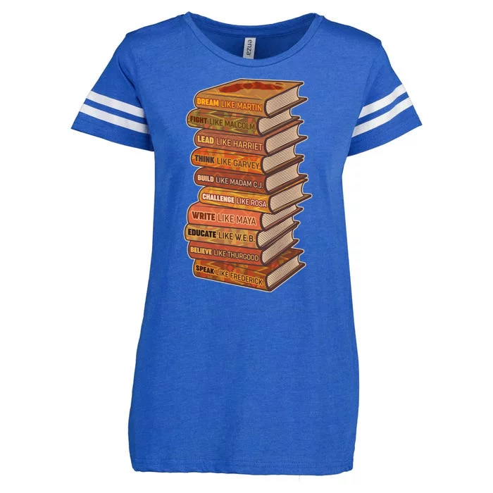 Celebrate Black African American History Figures Books Enza Ladies Jersey Football T-Shirt