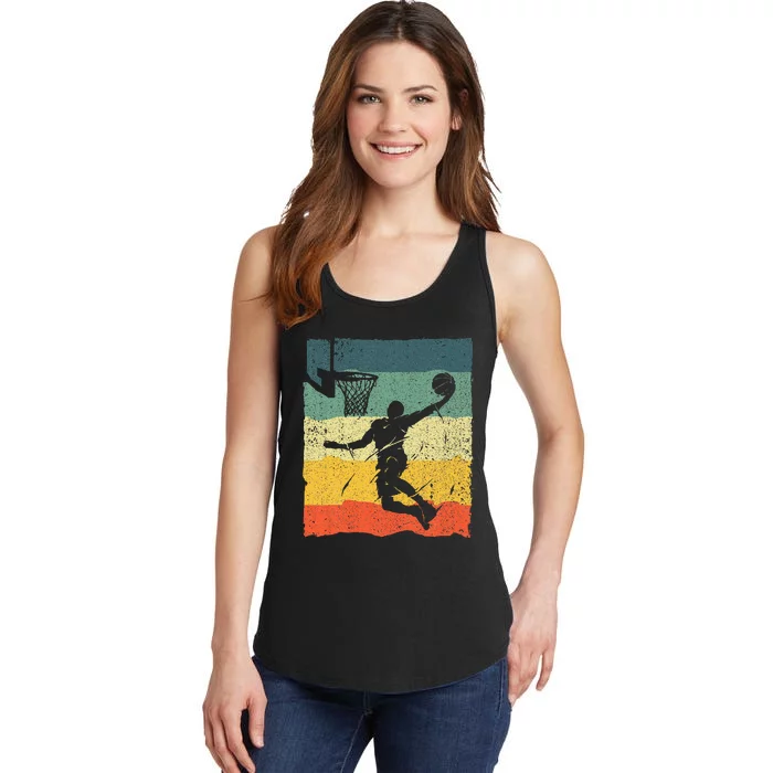 Cool Basketball Art Vintage Basketball Player Ladies Essential Tank