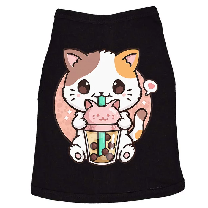 Cat Boba Anime Bubble Tea Neko Kawaii Doggie Tank