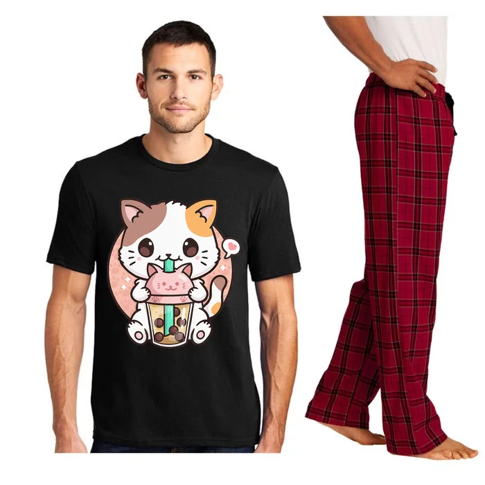 Cat Boba Anime Bubble Tea Neko Kawaii Pajama Set