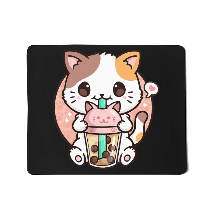 Cat Boba Anime Bubble Tea Neko Kawaii Mousepad