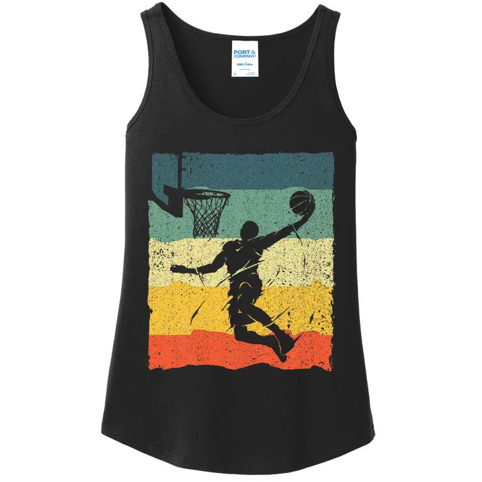 Cool Basketball Art Vintage Basketball Player Ladies Essential Tank