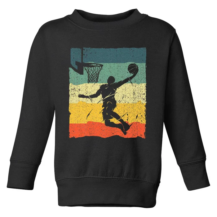 Cool Basketball Art Vintage Basketball Player Toddler Sweatshirt