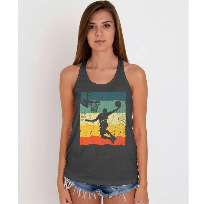 Cool Basketball Art Vintage Basketball Player Women's Knotted Racerback Tank