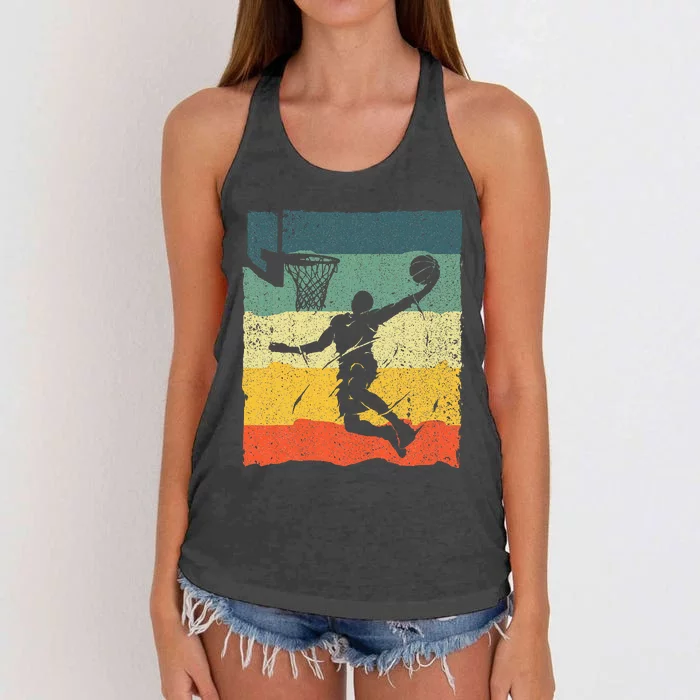 Cool Basketball Art Vintage Basketball Player Women's Knotted Racerback Tank