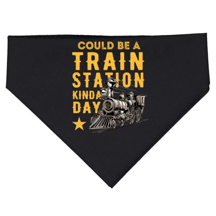 Could Be A Train Station Kinda Day USA-Made Doggie Bandana