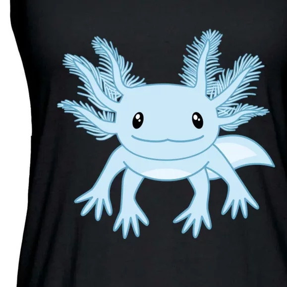 Cute Blue Axolotl Kawaii Aesthetic Axolotls Ladies Essential Flowy Tank