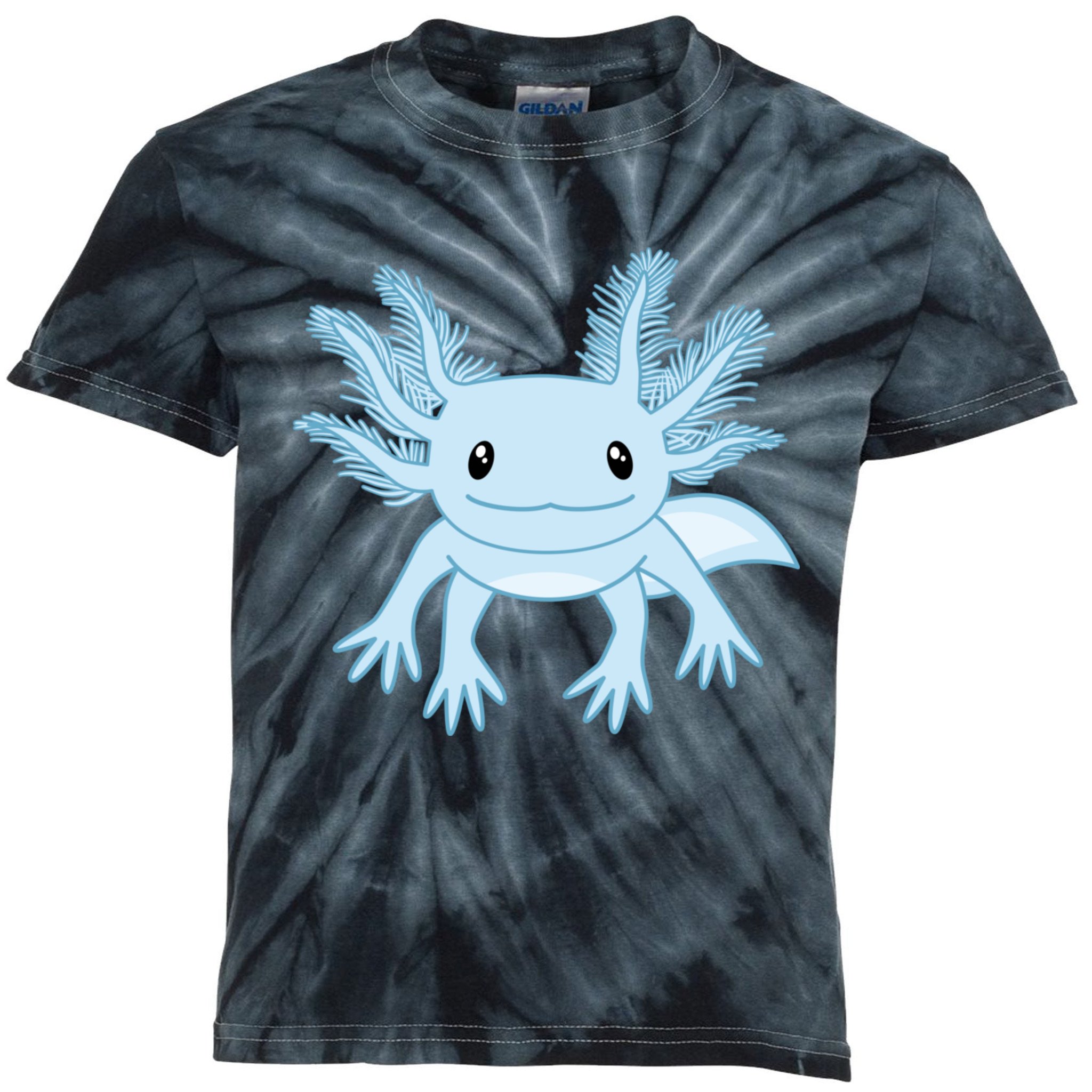 Cute Blue Axolotl Kawaii Aesthetic Axolotls Kids Tie-Dye T-Shirt ...