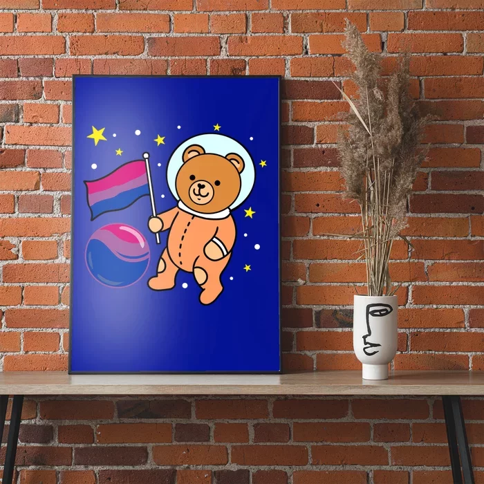 Cute Bear Astronaut Bisexual Pride Meaningful Gift Poster