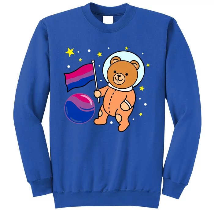 Cute Bear Astronaut Bisexual Pride Meaningful Gift Tall Sweatshirt