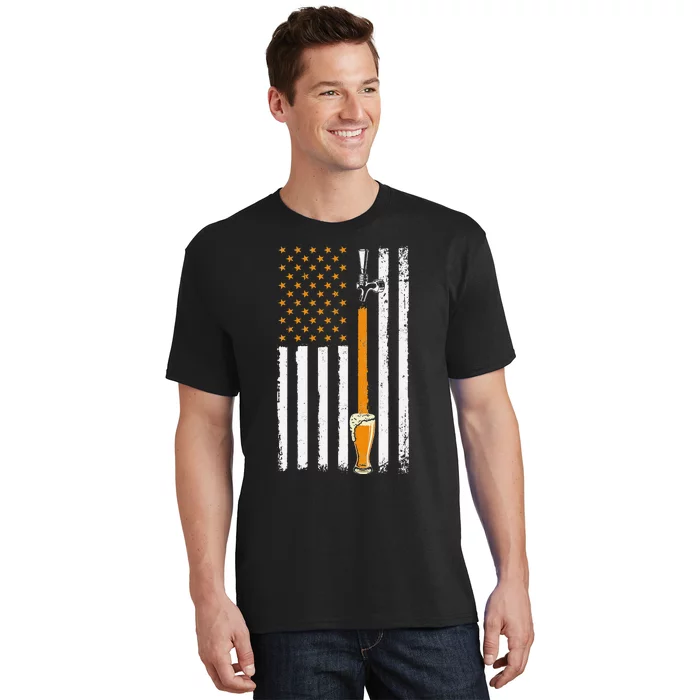 Craft Beer American Flag USA 4th July Brewery Alcohol Lovers T-Shirt