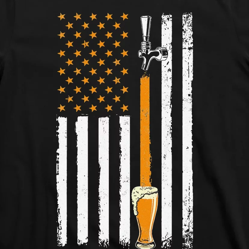 Craft Beer American Flag USA 4th July Brewery Alcohol Lovers T-Shirt