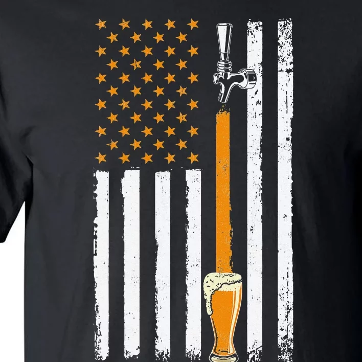 Craft Beer American Flag USA 4th July Brewery Alcohol Lovers Tall T-Shirt