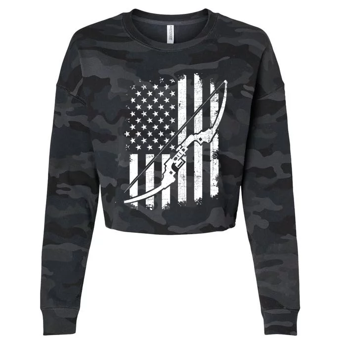 Camo Bowhunting - Archery Lover Archer Bowman Cropped Pullover Crew