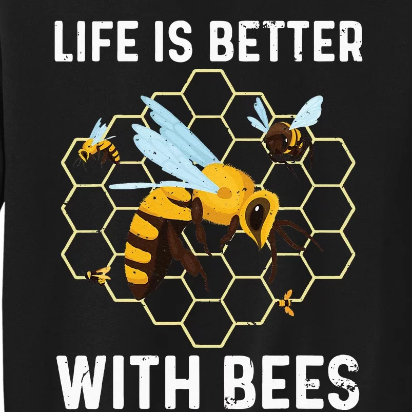 Cute Bee Art Men Women Beekeeping Honey Bumble Bee Lover Tall Sweatshirt