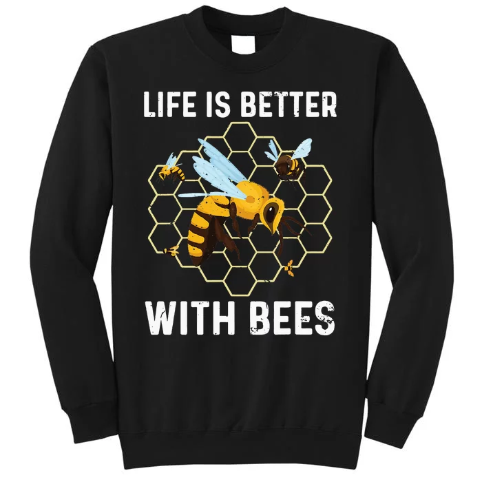 Cute Bee Art Men Women Beekeeping Honey Bumble Bee Lover Tall Sweatshirt