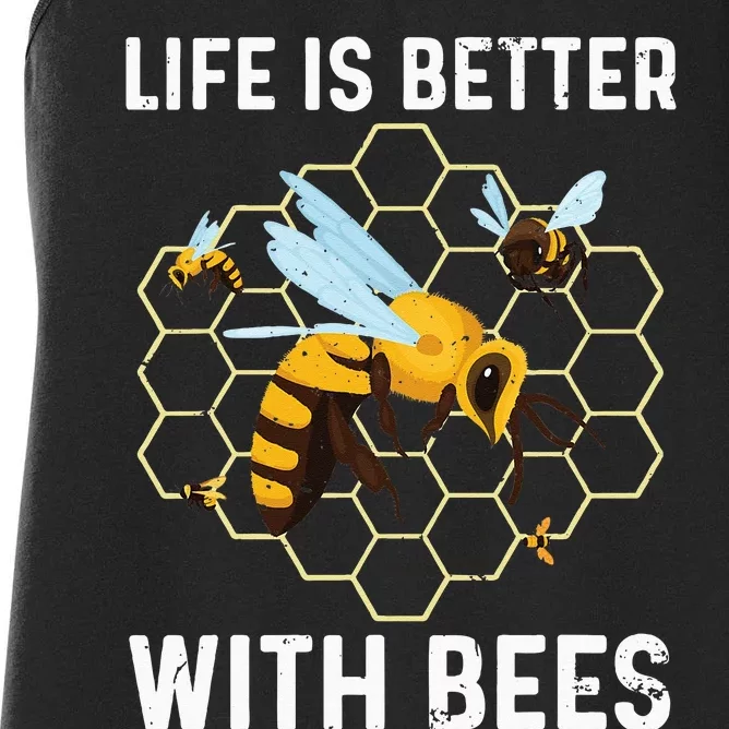 Cute Bee Art Men Women Beekeeping Honey Bumble Bee Lover Women's Racerback Tank