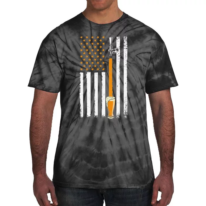 Craft Beer American Flag USA 4th July Brewery Tie-Dye T-Shirt