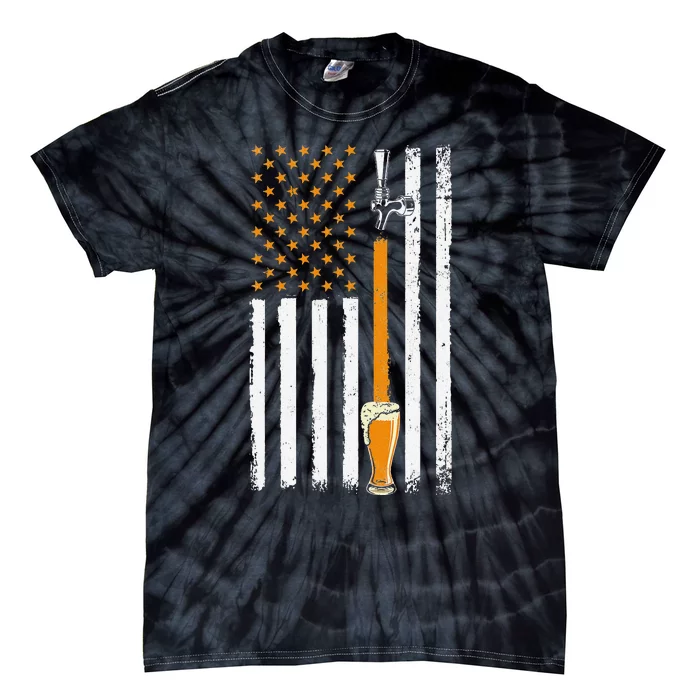 Craft Beer American Flag USA 4th July Brewery Tie-Dye T-Shirt