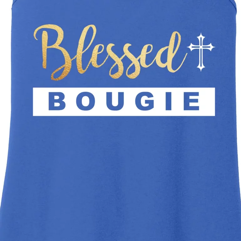 Christian Blessed And Bougie Bae Melanin Black And Magic Gift Ladies Essential Tank