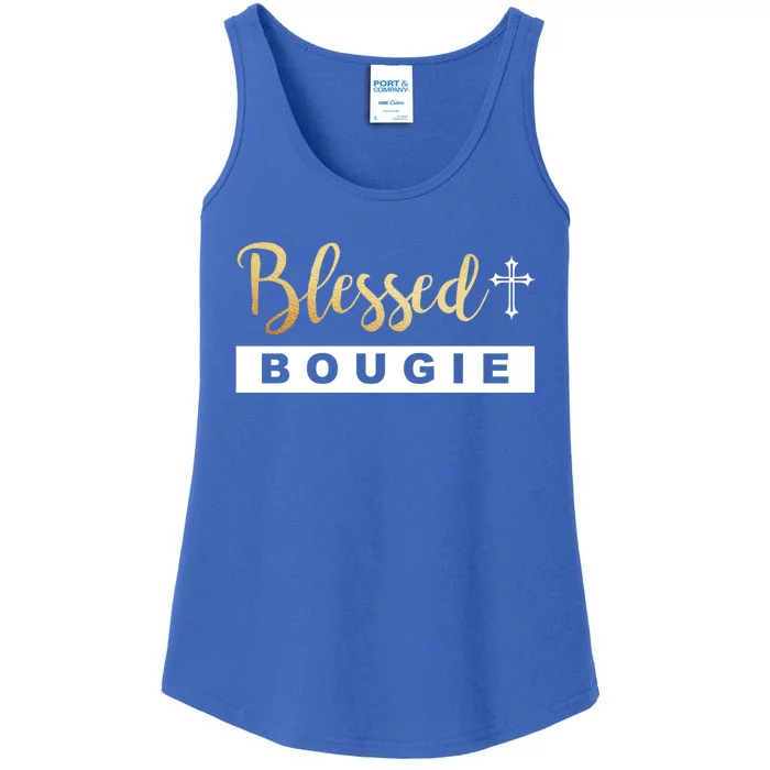 Christian Blessed And Bougie Bae Melanin Black And Magic Gift Ladies Essential Tank