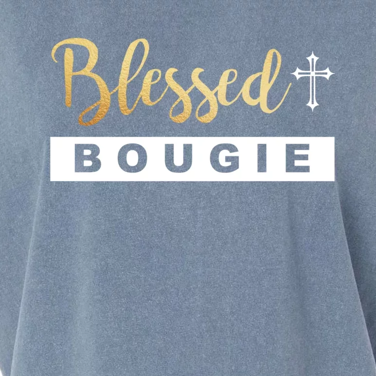 Christian Blessed And Bougie Bae Melanin Black And Magic Gift Garment-Dyed Women's Muscle Tee