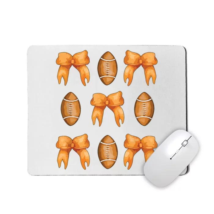 Coquette Bow American Football Coquette Halloween Football Mousepad