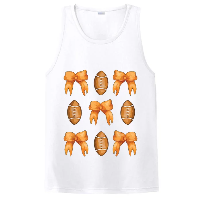 Coquette Bow American Football Coquette Halloween Football Performance Tank