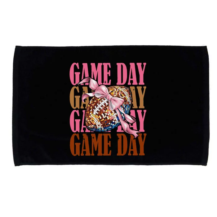 Coquette Bow American Football Game Day Thanksgiving Autumn Microfiber Hand Towel