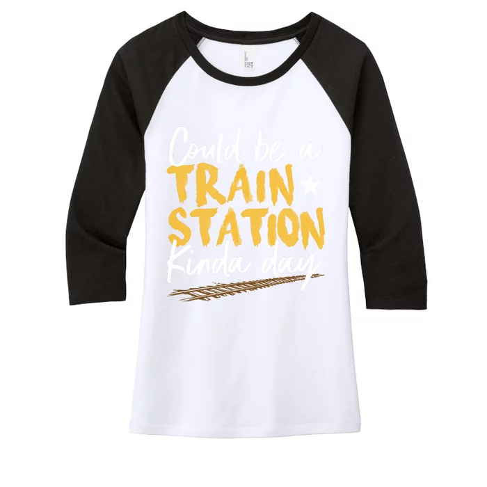 Could Be A Train Station Kind Of Day Women's Tri-Blend 3/4-Sleeve Raglan Shirt