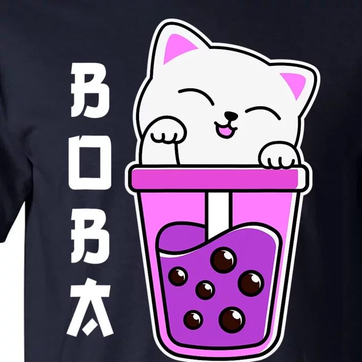 Cat Boba Anime Bubble Tea Neko Girls Kawaii Girlsn Tall T-Shirt