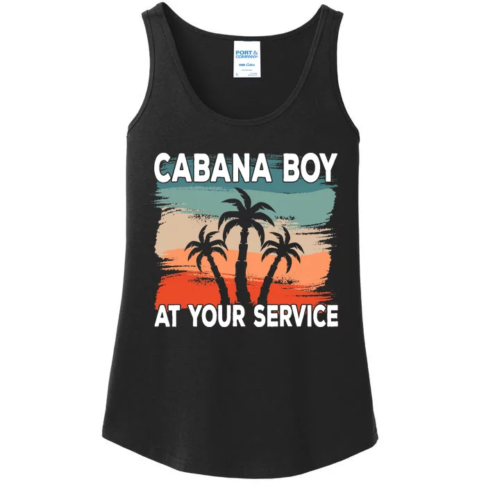 Cabana Boy At Your Service Pool Boy Ladies Essential Tank