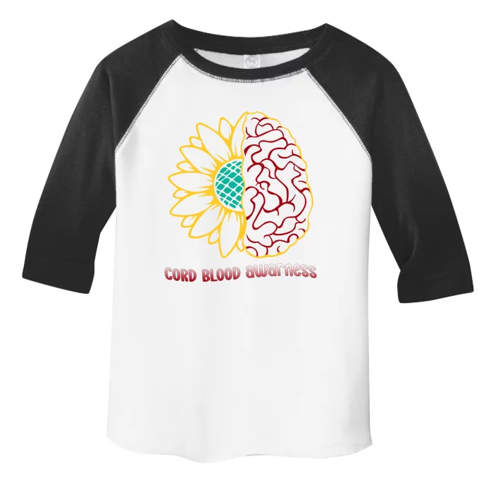 Cord Blood Awareness Month Sunflower Blue Ribbon Support Gift Toddler Fine Jersey T-Shirt