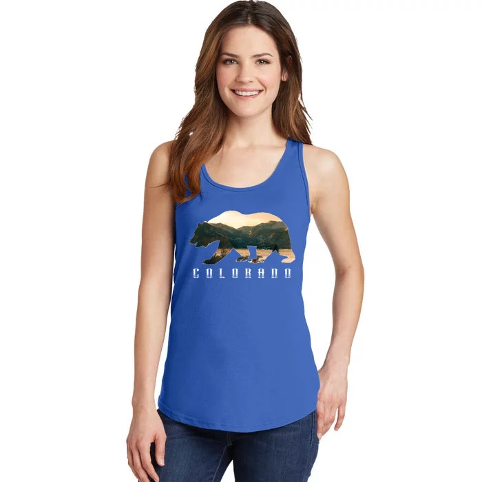 Colorado Bear And Rocky Mountain National Park Image Souvenir Gift Ladies Essential Tank