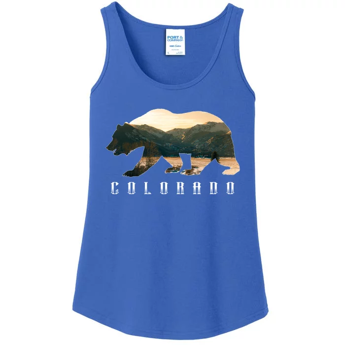 Colorado Bear And Rocky Mountain National Park Image Souvenir Gift Ladies Essential Tank