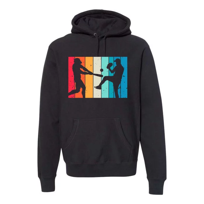 Cool Baseball Art For  Wo Baseball Player Sport Lovers Premium Hoodie