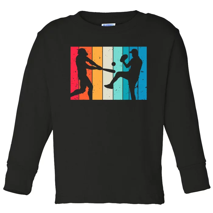 Cool Baseball Art For  Wo Baseball Player Sport Lovers Toddler Long Sleeve Shirt